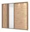 Armadio scorrevole Indika 10 | Rovere Artisan e nero | 2 scomparti | Specchio | 217,5 x 220 x 61 cm