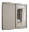 Armadio scorrevole Musala 20 | Cashmere | 2 metri | 1 anta specchio | 10 scomparti | 2 barre | Guide alluminio