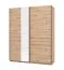 Armadio ad ante scorrevoli "Petrovac" 02, rovere Artisan, 1 anta a specchio, 2 ripiani, 2 barre appendiabiti, bordi in ABS, 145,5 x 60 x 217,5 cm