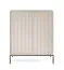 Cassettiera alta Worthing 75 | Frontale rigato cashmere | 2 ante, 6 scomparti | Larghezza 1 metro | Gambe nere