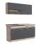 Cucina "Kolubara" 02, grigio rovere / grafite, 1 pensile con ante in vetro, 1 cassetto, lunghezza 1,6 m