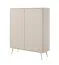 Madia "Sloughia" 16, beige, maniglie e gambe: metallo, 2 ante a battente, 6 scomparti, bordi in ABS, 113 x 38 x 134 cm