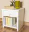 Comodino pino massello laccato bianco Junco 127 | Design moderno | 44 x 40 x 35 cm