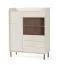 Comò "Schaarbeek" 02, beige effetto legno, gambe e maniglie: metallo, 1 anta in vetro, 3 ante, 2 cassetti, 6 scomparti, 103,5 x 42 x 133 cm
