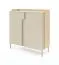 Soggiorno completo - Set A "Beringen", 4 pezzi, color rovere Mavelie/Macadamia, gambe: metallo, sistema "push to open"