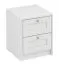 Comodino Ersigen 09 bianco | 2 cassetti | Maniglie oro | 48 x 40 x 40 cm | Bordi ABS