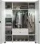 Armadio guardaroba Pantanoso 15 | Ante battenti | Bianco/Grigio | 239 x 185 x 57 cm | Design moderno e praticità
