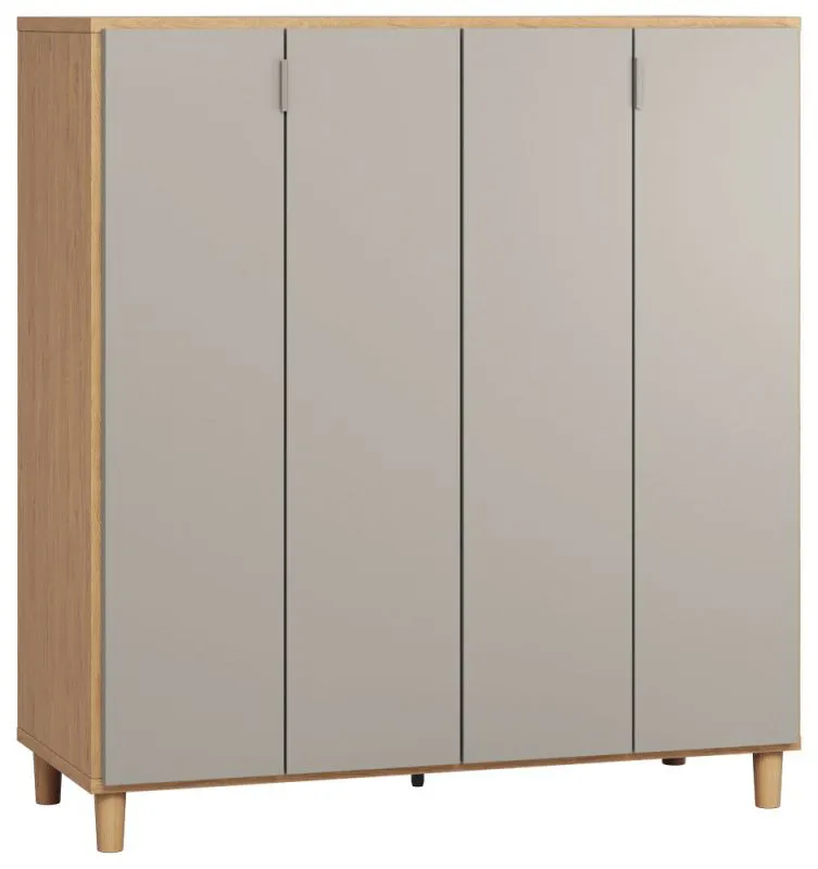 Mobile bar "Nanez" 03 | Rovere e grigio | 122 x 112 x 47 cm | Design moderno e funzionale