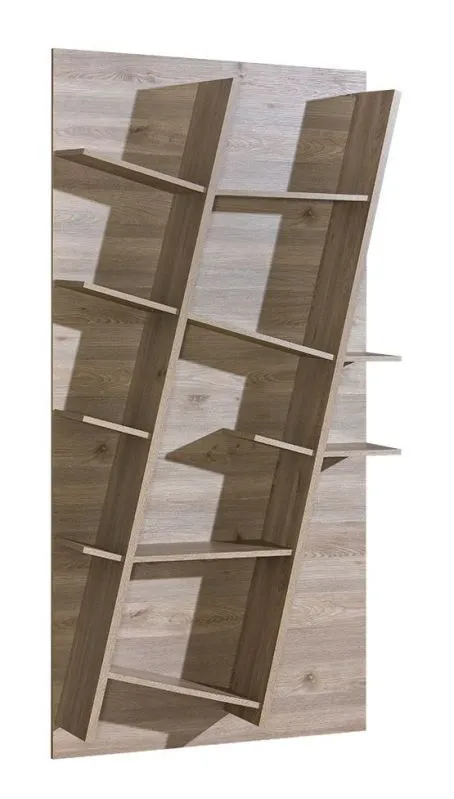 Scaffale Cavalla 11 | Cerniera destra | Rovere marrone | 195 x 100 x 22 cm