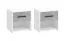 Set 2 Comodini "Brus" 13 | Bianco e Cemento | 1 Cassetto, 1 Scomparto | Bordi ABS | 42 x 42 x 33 cm