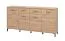 Cassettiera "Sabas" 13 | Rovere Artisan | Nero | 4 ante | 2 cassetti | 8 scomparti | 90 x 182,5 x 40 cm