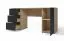 Scrivania "Toluca" 03, color rovere Artisan/nero, 1 anta a battente, 2 cassetti, 2 scomparti, Sistema "push-to-open", 160 x 52 x 78 cm