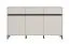 Cassettiera "Lapovo" 09, color cashmere, gambe nere, 3 ante a battente, 3 cassetti, 6 scomparti, bordi in ABS, 157 x 40 x 90 cm