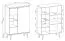 Credenza Maryhill 09 | Rovere Riviera e Bianco | 134 x 90 x 40 cm | 2 Ante, 5 Scomparti, MDF e Alluminio