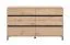 Cassettiera "Lapovo" 10, color rovere Artisan, gambe nere, 6 cassetti, bordi in ABS, 157 x 40 x 90 cm