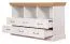Soggiorno completo 5 pezzi stile country | Set G "Badile" | Bianco pino e marrone | Design accogliente