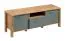 Mobile porta TV Braianik 27 | Rovere Wotan e verde | 49 x 138 x 40 cm | 1 vano a giorno, 2 ante, 2 scomparti, 1 cassetto | Maniglie in metallo