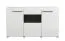 Arredo soggiorno completo Idos | Bianco, grigio rovere, nero | Vetro Parsol | Vetrine, mobile TV, cassettiera, tavolino