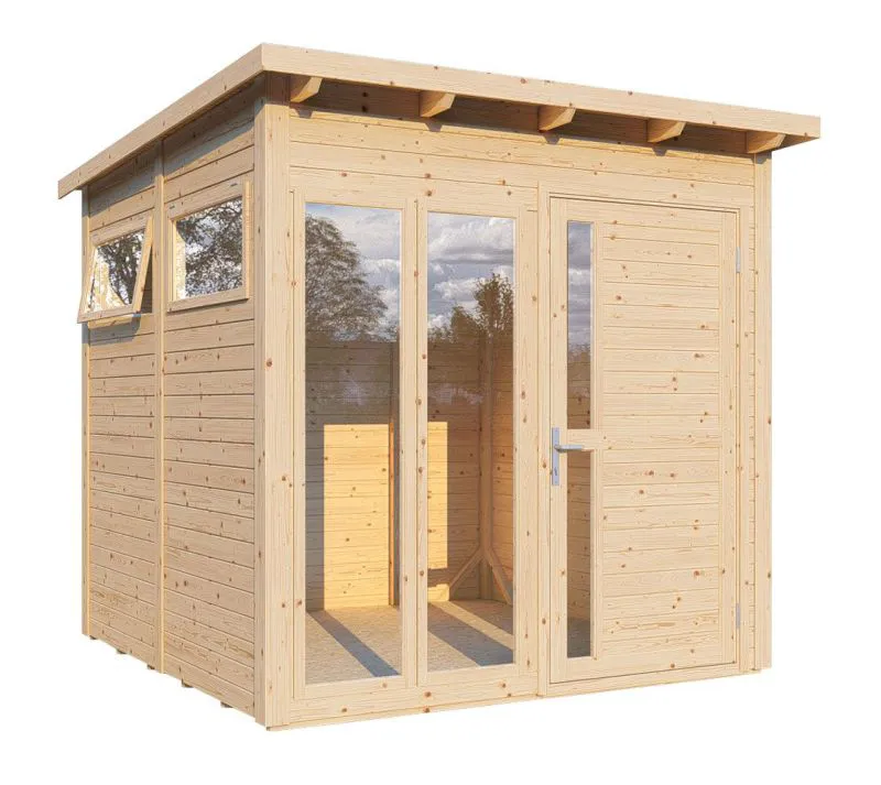 Casetta da giardino Jena 03 con pavimento incluso, finitura naturale - Elementgartenhaus, superficie utile: 5,1 m²