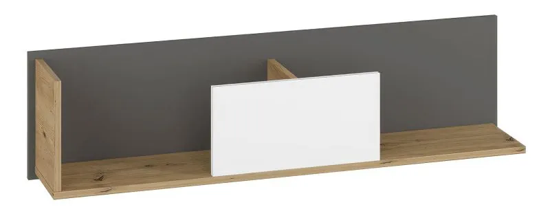 Mensola per cameretta "Sallingsund" 10 | rovere, bianco, antracite | 30 x 120 x 22 cm