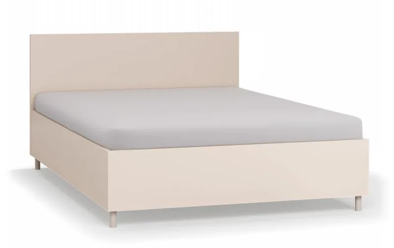 Letto francese Tacuarembo 29 beige | Contenitore biancheria | Rete a doghe sollevabile | 140 x 200 cm