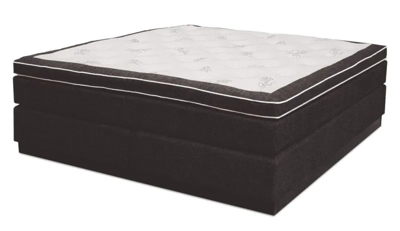 Letto matrimoniale boxspring GUAM 120 x 200 cm | Base molle Bonnell | Materasso molle insacchettate | Topper lattice | Colore antracite