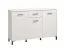 Credenza moderna "Sabas" 02 bianca | 3 ante, 1 cassetto, 6 scomparti | Maniglie e gambe nere | 90 x 138 x 40 cm