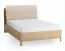 Letto una piazza e mezzo "Olimar" 24, color rovere/beige, incl. rete a doghe, testiera imbottita, 4 ripiani aperti, contenitore dietro lo schienale, 140 x 200 cm