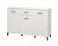 Credenza moderna "Sabas" 02 bianca | 3 ante, 1 cassetto, 6 scomparti | Maniglie e gambe nere | 90 x 138 x 40 cm