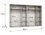 Armadio con ante a specchio "Rida" 17, bianco, maniglie: cashmere, 4 scomparti, 4 barre appendiabiti, Sistema "Soft-Close", bordi in ABS, 300 x 52 x 202 cm