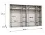 Armadio a battente "Korab" 158 | 6 ante a specchio | Sistema Soft-Close | Bianco | 3 metri larghezza
