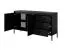 Cassettiera Balta 08 nera | 4 scomparti | 3 cassetti push-to-open | Gambe in metallo | 81 x 153,5 x 39,5 cm
