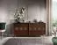 Credenza Inginele 01 in noce | 4 cassetti pratici | 2 ante scorrevoli ammortizzate | 81 x 183 x 48 cm | 6 vani, 3 ripiani