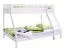 Letto a castello Henry 33 bianco | 90x200 cm & 140x200 cm | Design moderno, massello di faggio