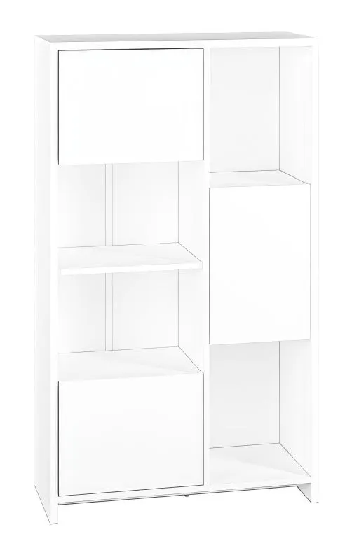 Scaffale bianco "Tornved" 04 | 138 x 80 x 34 cm | Design moderno e pratico | 3 ante e 1 ripiano