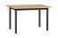 Tavolo da pranzo estensibile RAIVIS nero e rovere | 70 x 120/160 cm | Piano laminato antigraffio | Gambe in legno
