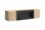 Mobile TV "Raudberg" 58, color rovere Jackson Hickory, 2 ante, 2 scomparti, 1 caminetto a bioetanolo, sistema "push-to-open", 160 x 40 x 40 cm