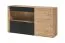 Vetrinetta "Rastarkalv" 08, color rovere ribbeck/nero opaco, 3 ante, 5 scomparti, sistema "push to open", 160 x 40 x 93 cm