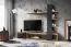 Pensile sospeso Kinn 02 | Rovere Wotan e Nero lucido | 152 x 190 x 35 cm | Anta a ribalta