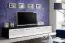 Mobile porta TV Bjordal 62 | Bianco lucido e nero opaco | 35 x 200 x 45 cm | 4 vani spaziosi