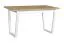 Tavolo da pranzo grande KRISTAP | Faggio e laminato bianco | 80 x 140/180 cm | Gambe in metallo robuste