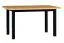 Tavolo da pranzo TAISIA nero e rovere | 80 x 140/180 cm | Piano laminato | Gambe in legno | Moderno e versatile