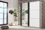 Armadio Sizila 01 bianco/nero | 10 scomparti | 2 barre appendiabiti | Specchio | 210 x 217 x 62,5 cm