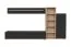 Parete attrezzata "Storli" 02, color rovere ribbeck / nero, 11 scomparti, 1 armadio, 1 scaffale, 1 mensola, 1 mobile TV, sistema "push to open", 240 x 40 x 127 cm