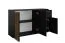 Cassettiera Elefsina 02 nero e rovere Artisan | 1 cassetto | 3 scomparti | 3 ante | 73 x 120 x 35 cm