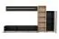 Parete attrezzata "Storli" 02, color rovere ribbeck / nero, 11 scomparti, 1 armadio, 1 scaffale, 1 mensola, 1 mobile TV, sistema "push to open", 240 x 40 x 127 cm