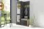 Armadio moderno Zapopan 35 | Rovere Artisan e nero | 1 anta a specchio | Barra appendiabiti estraibile | 185 x 45 x 40 cm