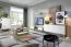 Cassettiera Maryhill 08 | Rovere Riviera e Bianco | 134 x 107 x 40 cm | 4 ante e 8 scomparti
