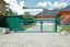 Cancello con telaio tubolare - 2 ante, Effetto: verniciato in antracite, Altezza: 183 cm, Luce netta: 200 cm