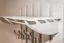 Appendiabiti pino massello bianco Junco 343 | 120x70x33 cm | Design moderno | 6 ganci e mensola